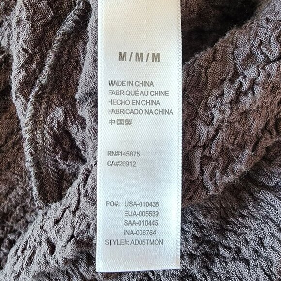 Amuse Society Crinkle Texture Gray Button Dress Womens Medium - Picture 8 of 9